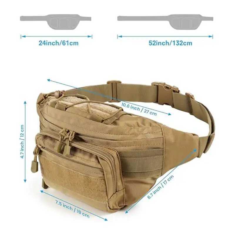 Outdoor tactical suit chest combat camping sports hunting sports shoulder straps waist bag backpack for menT251204