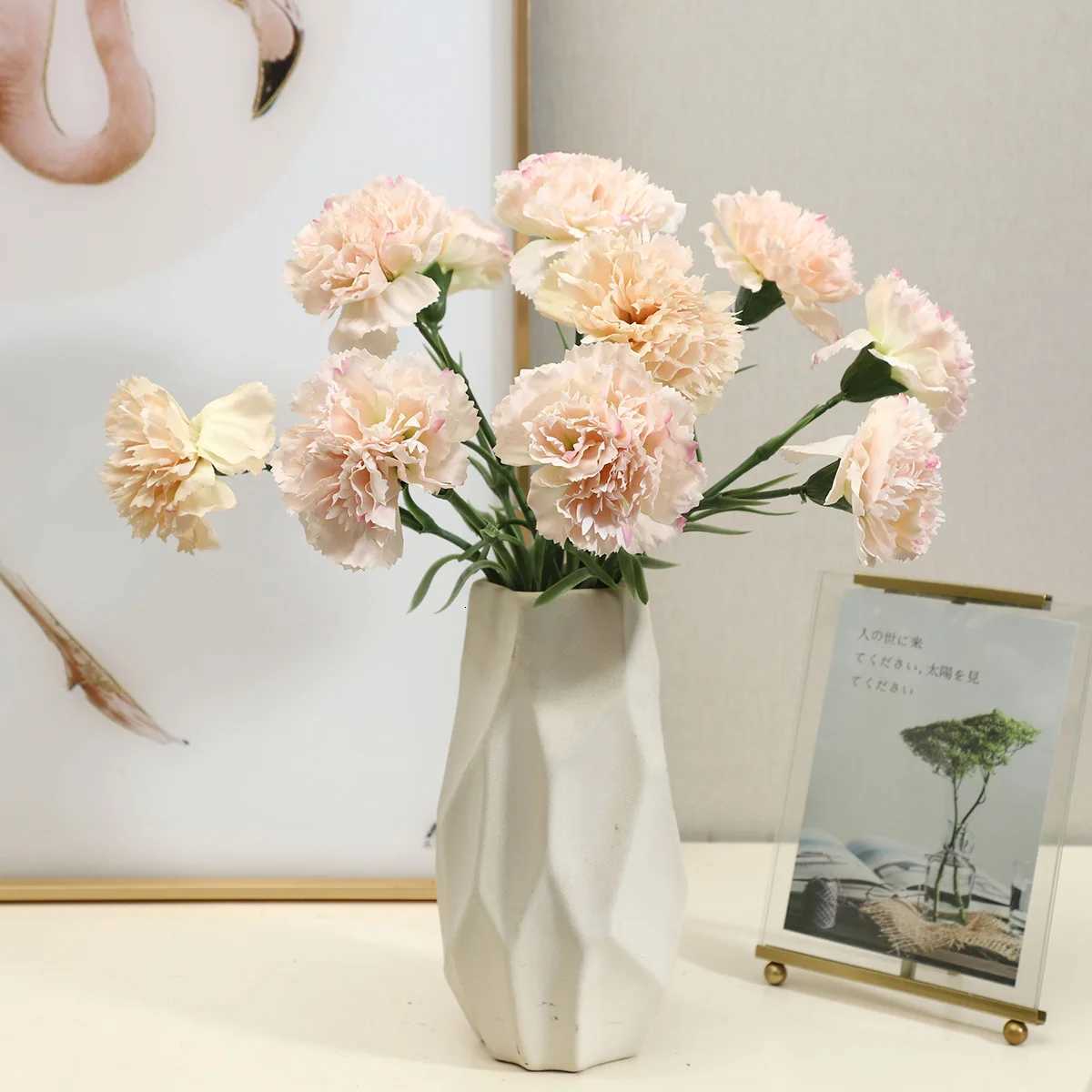5pcs simated carnations suitable rantic he atmosphere Mothers Day gift decorating houses Wedding Festival Party supplies H251204