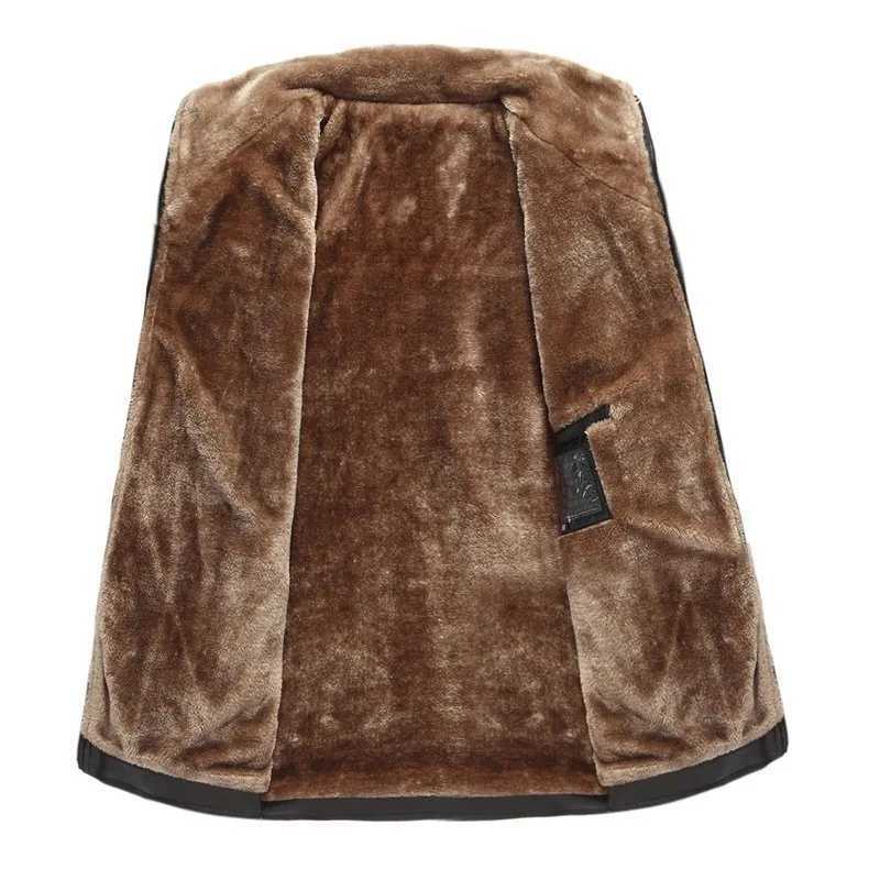 Men Winter Men Fur Collar Fleece Warm Leather Jackets PU Leather Caots Fashion Male Fur Integrated Jackets Mens Clothing 5XLT251204