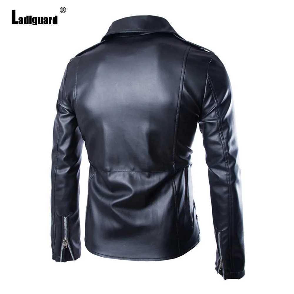 Plus Size Mens Fashion Rock Style PU Leather Jackets Sexy Multi-zippers Grunge Faux Leather Motorcycle Jacket Outerwear Red BlueT251204