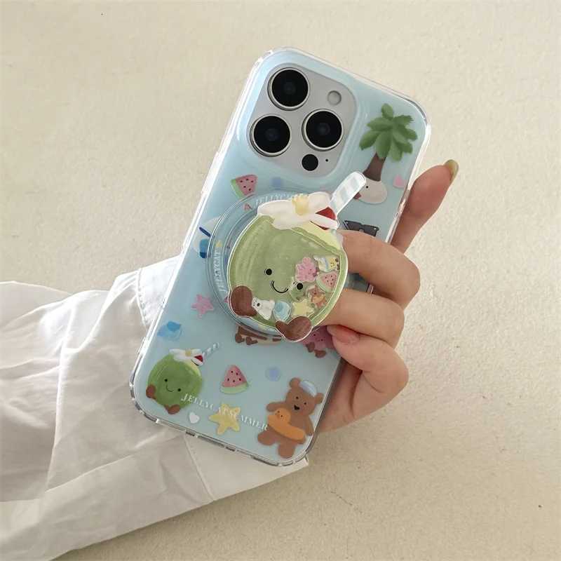 Cute Cartoon Magnetic Phone Case For iPhone 16 Pro 15 14 13 Pro Max Cover with Stand Japan Kawaii Cases 16 Funda H251203
