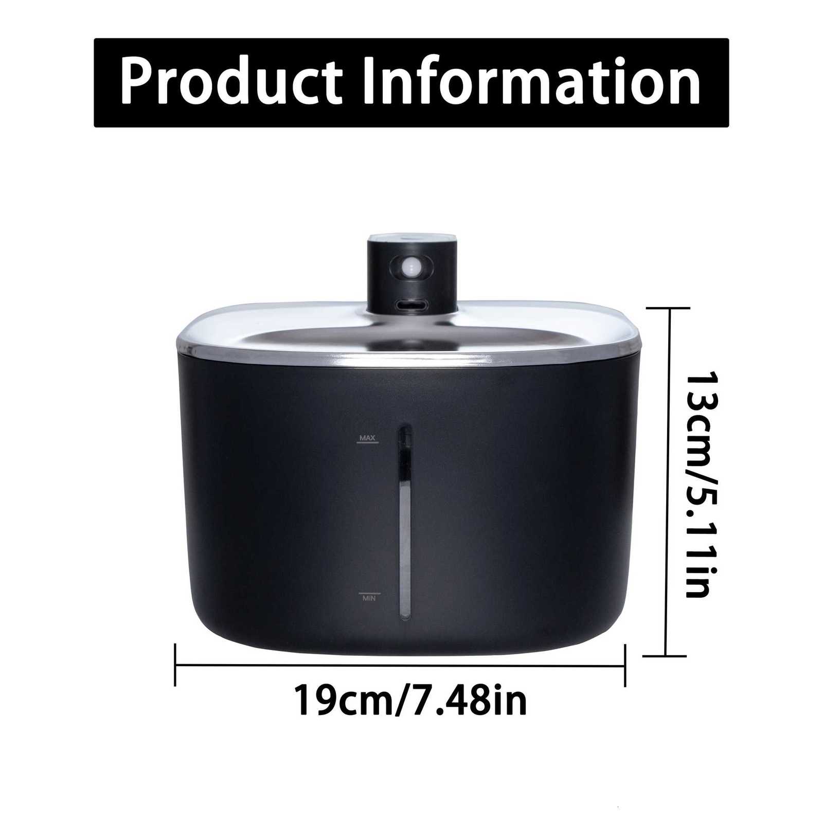 4L Stainless Steel Wireless Cat Water Fountain Charging Automatic Pet Drinking Motion Sensor Dog Water Dispenser M251204