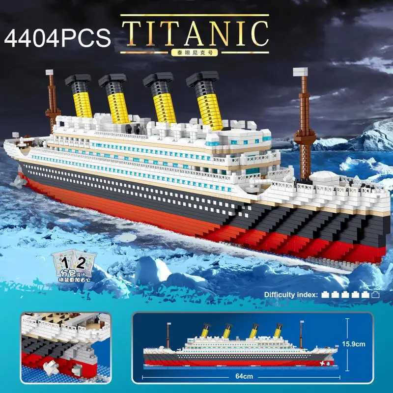 4404PCS Titanic Building Blocks Cruise Ship Mini Assemble Bricks Model Toys Kits Desktop Decoration Holiday Gifts For Children C251203