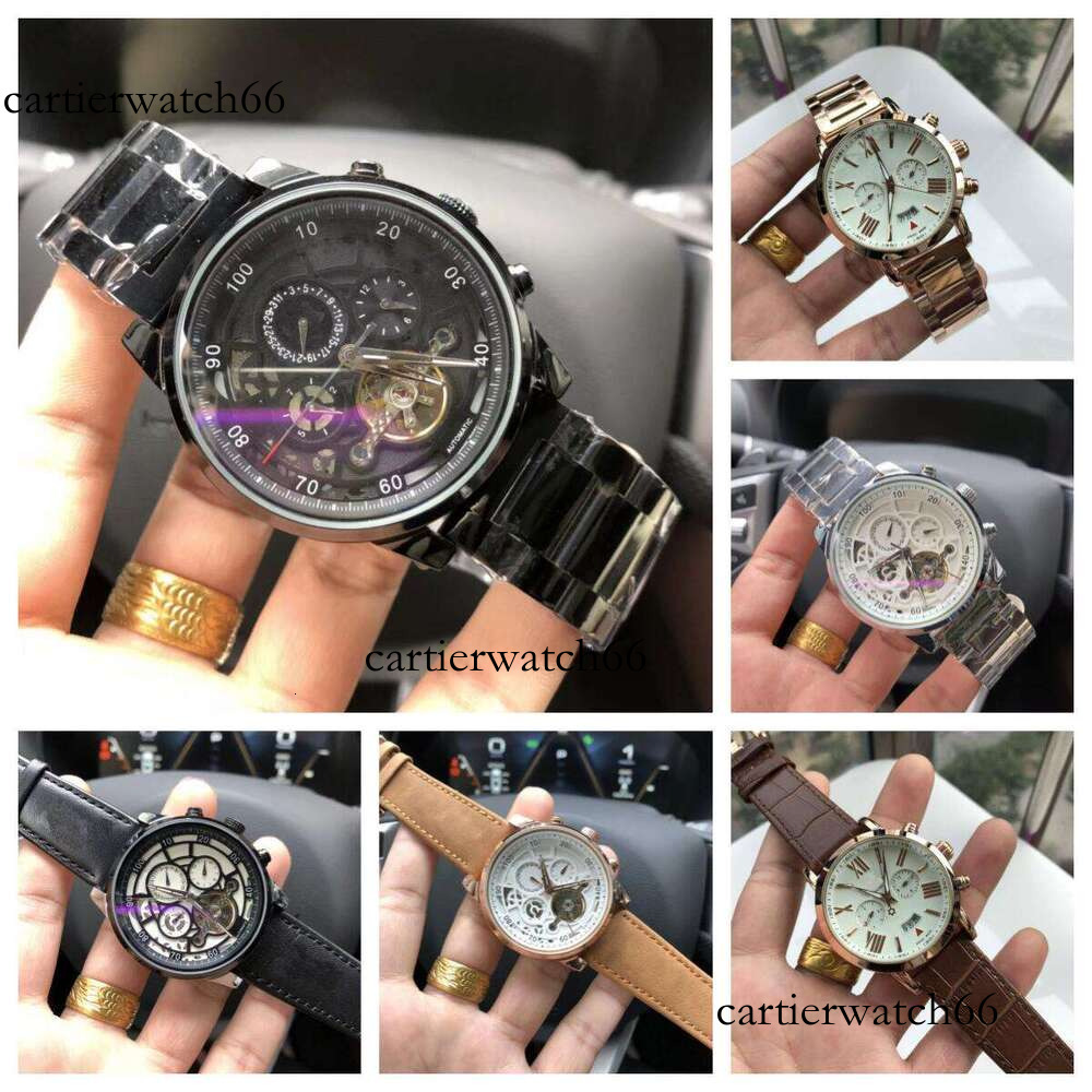 Fashions montblanck watch Designer Men High Quality mechanical watch Men Casual Sports Chronograph Watch 6pin Calendar Watch Luxury Leather Strap Casual Watch c2