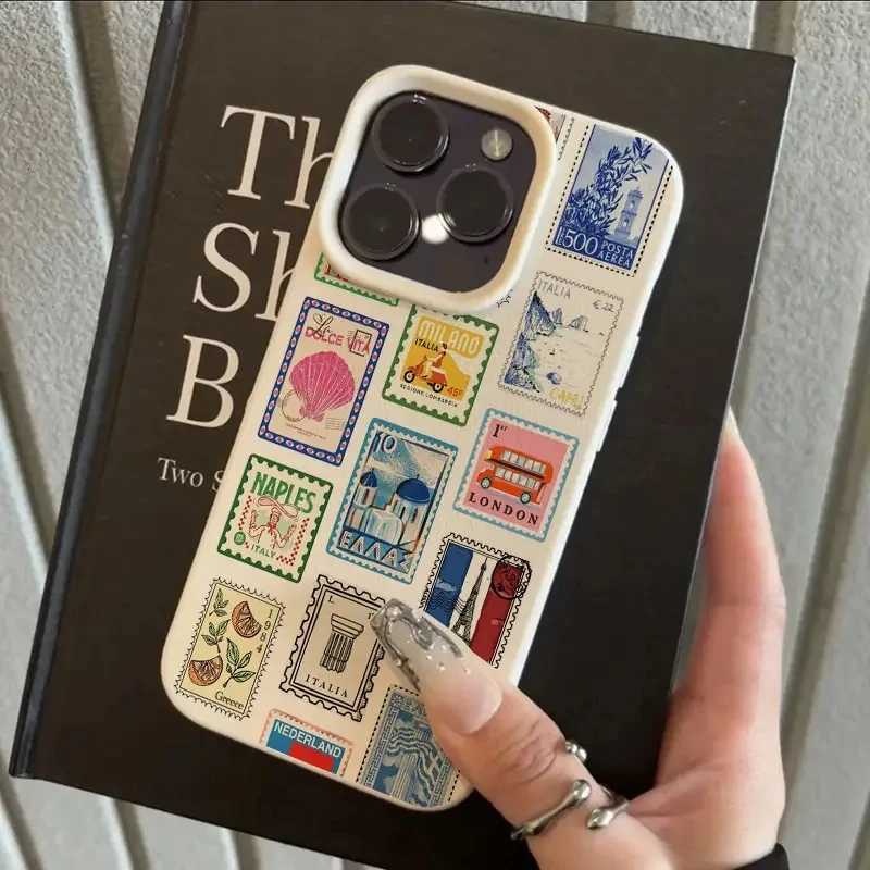 Vibrant Retro Stamp Lichee Design Phone Case For iPhone 17 16 15 14 Pro Max Plus Air 11 12 13 16 Plus XR XS 16E Shockproof Cover H251203