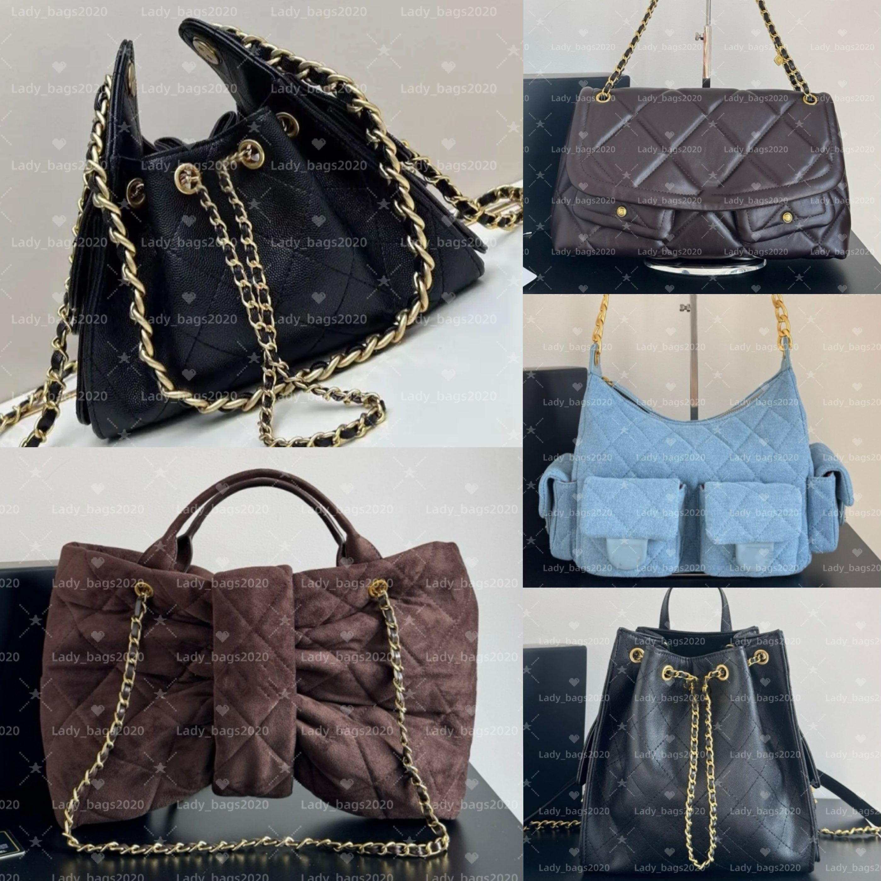 25c Mini Suede Hobo Bag Luxury Shoulder Bucket Purse Chain Vintage Gold Coin Button Drawstring Women Large Capacity Crossbody Diamond Lattice Handbag Designer Bags