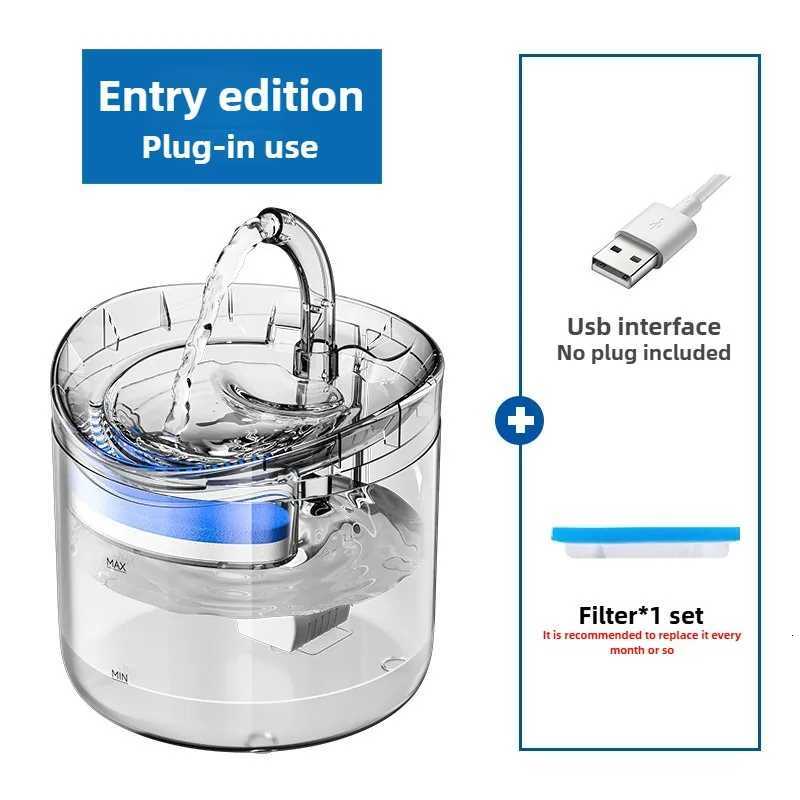 Auto Smart Cat Water Fountain Quiet Tilted Design Energy Efficient Pet Drinker for Fresh Water Circulation M251204