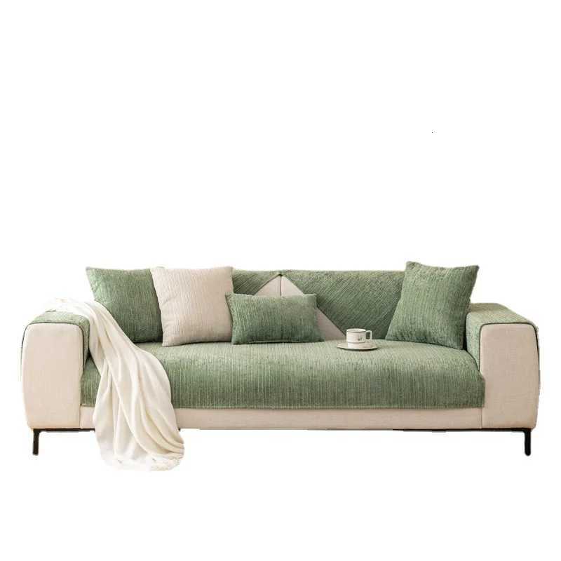 Winter New Style Plush Sofa Cushion Modern Simple Non-Slip Solid Color Corduroy Striped Sofa Cushion Towel M251204 - view 6