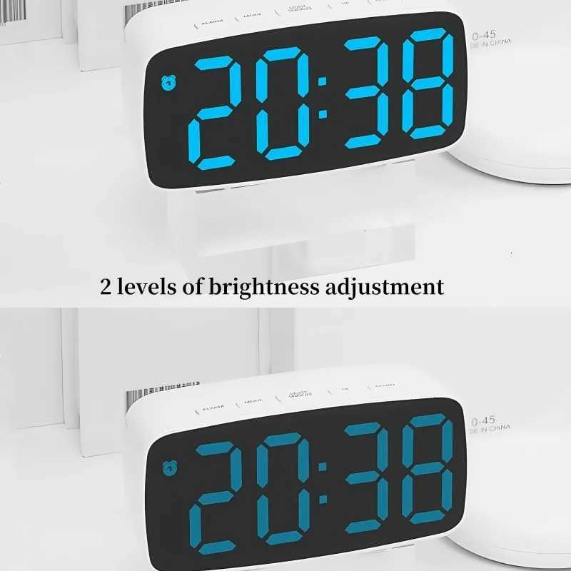 LED Digital Clock Alarm Clock Temperature Date Display Brightness Adjustable 12/24H Vibrator Electronic Clock for Heavy Sleepers M251205 - view 5