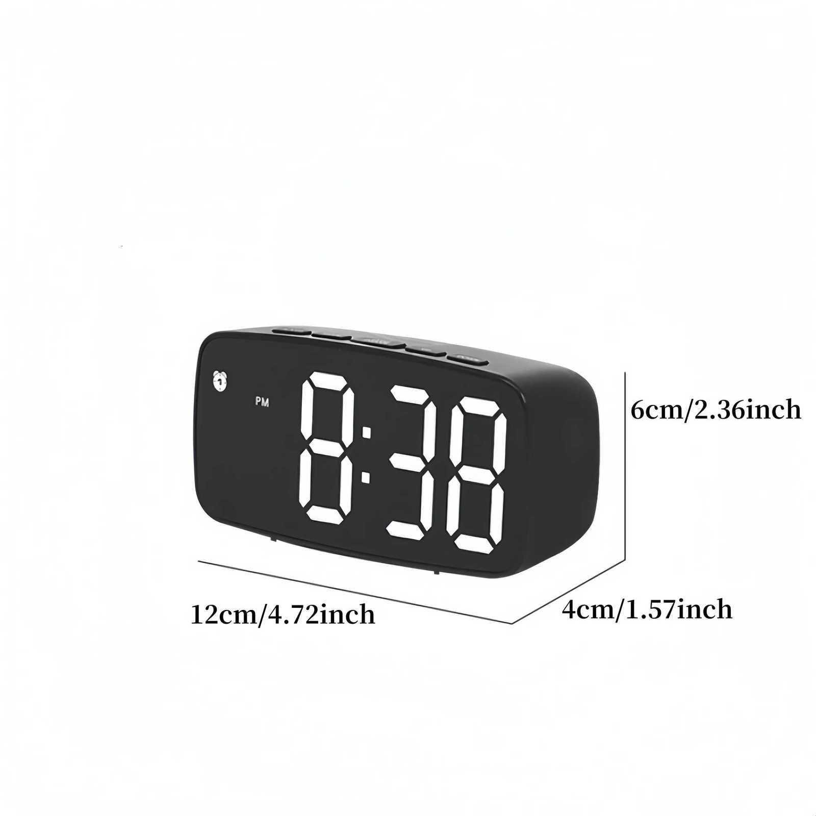 LED Digital Clock Alarm Clock Temperature Date Display Brightness Adjustable 12/24H Vibrator Electronic Clock for Heavy Sleepers M251205 - view 6