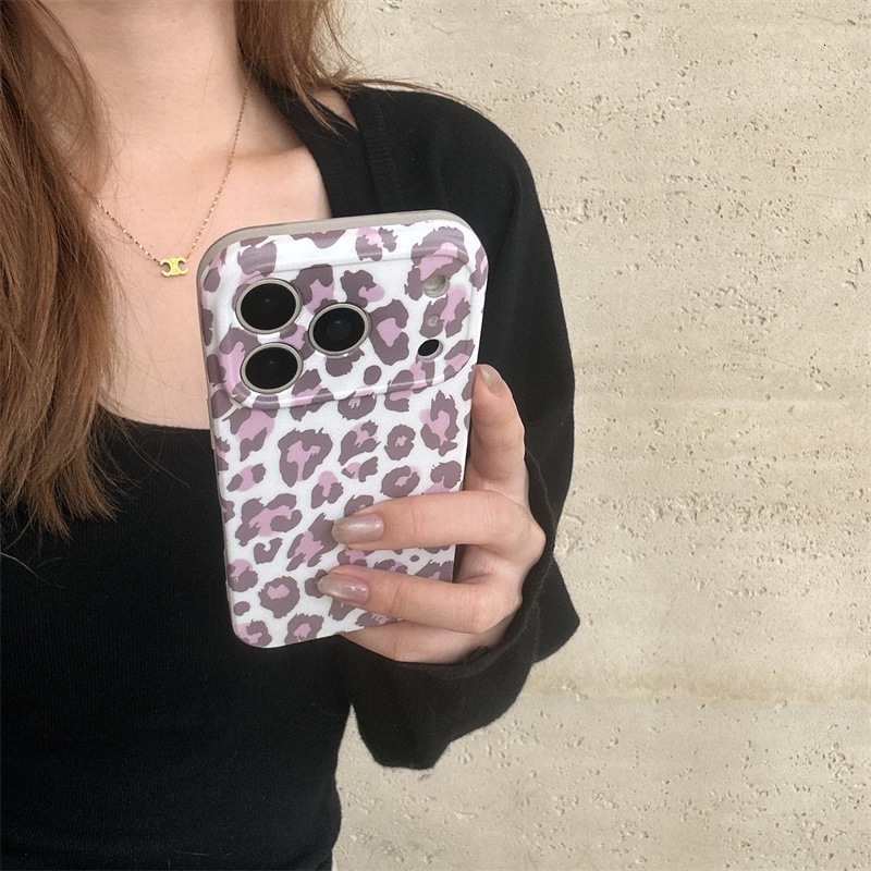INS Korean Style Leopard Print for iPhone 17 Max Apple 16 Phone Case 15 Pro Matte IMD Girl 14P