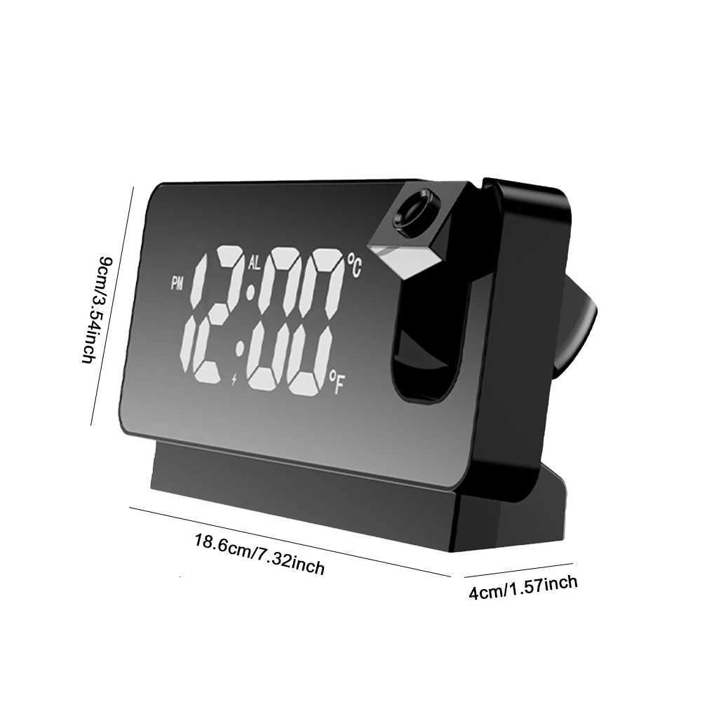 Digital Alarm Clock 180 Projector on Ceiling Projector Bedside Alarm Clock USB Charging Temperature Display for Bedroom Office M251205 - view 7