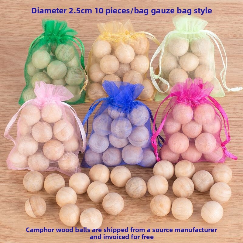 Wood Beads 2.5cm Wardrobe Anti-Mold Anti-Insect Moisture-Proof Deodorizing Natural Alternative to Balls Camphor Pills