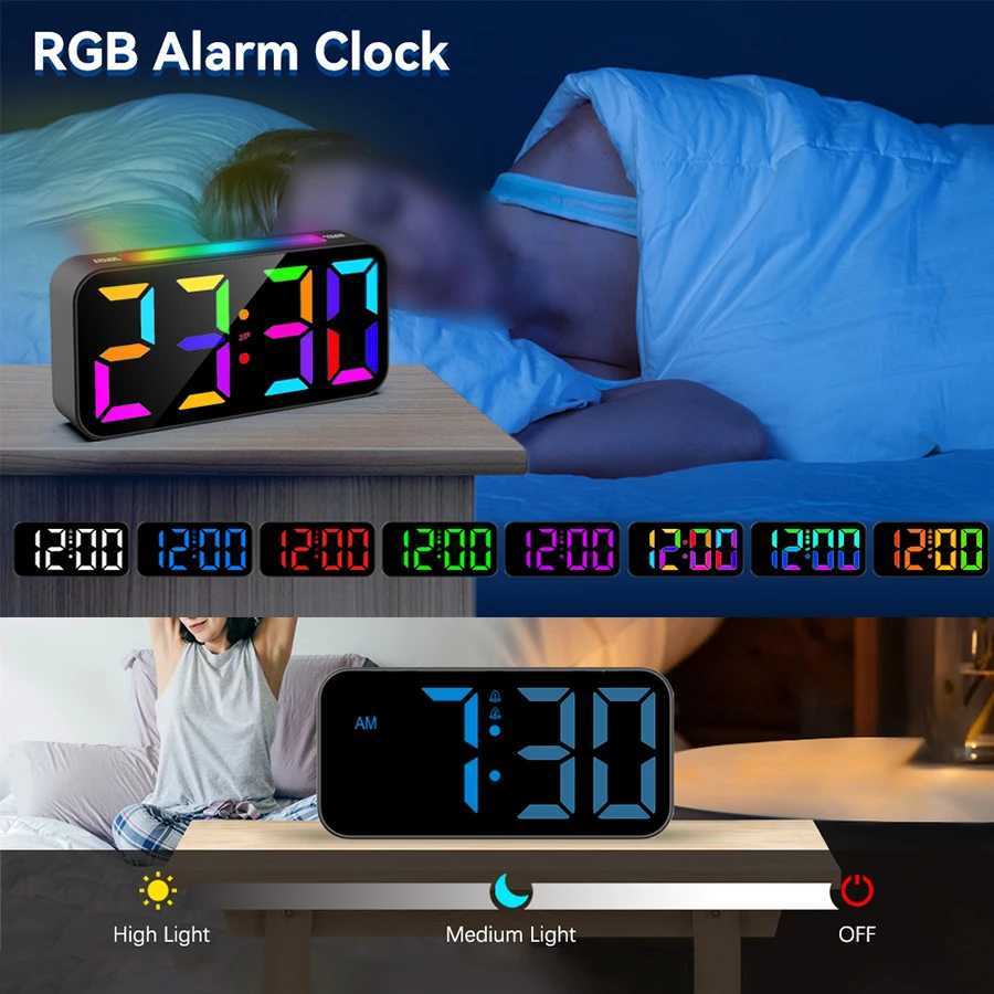 1pcRGB luminous electronic alarm clock ABS material indoor festival atmosphere light decoration type-c plug-in use M251205 - view 7