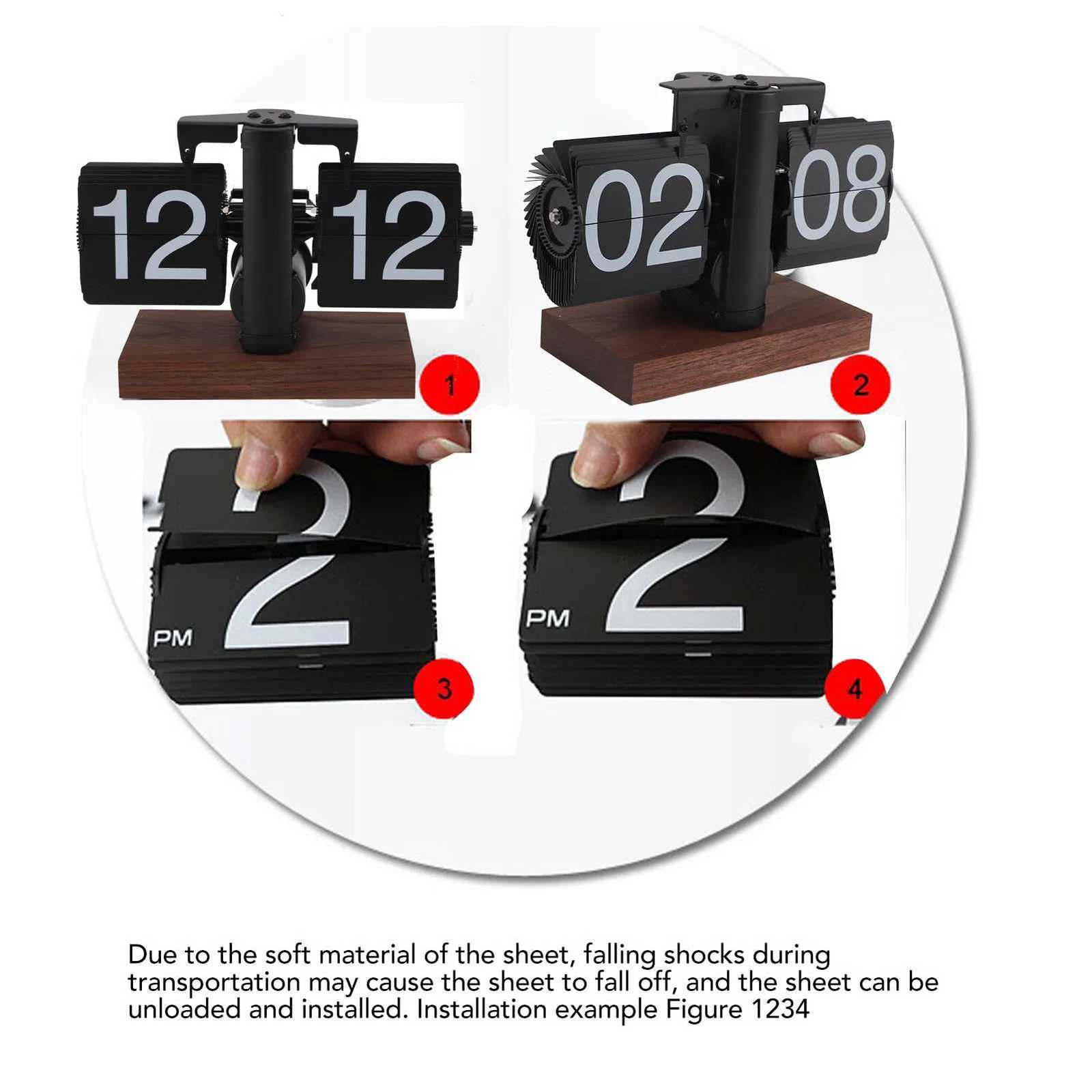 24 Hours Desk Flip Clock Vintage Retro Style Rotary Knob Adjustable Battery Powered Digital Flip Down Clock with Anti Slip Base M251205 - view 5