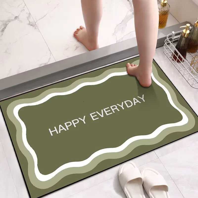 Toilet floor mat soft diatom mud quick drying bathroom door water absorption non-slip foot mat H251205