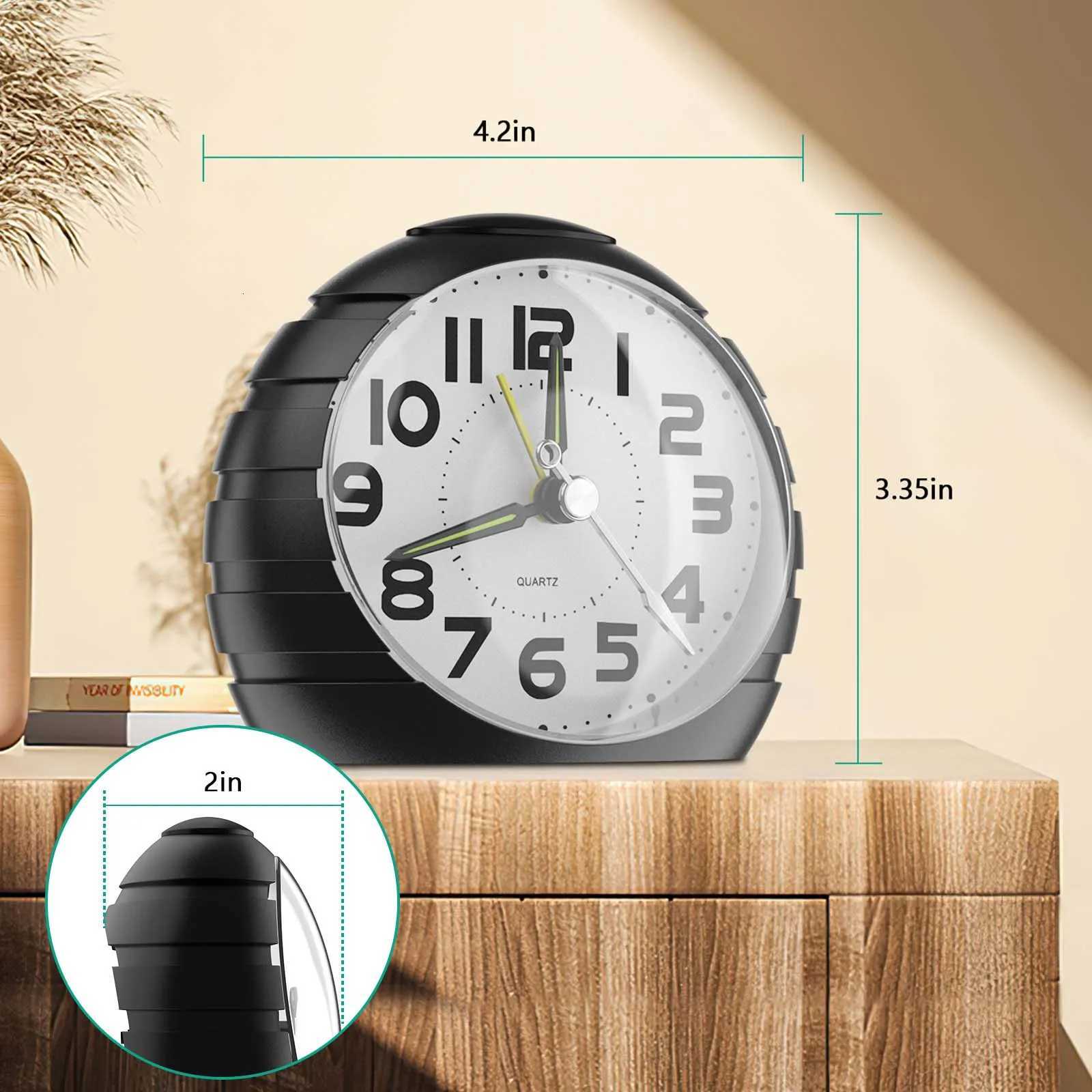 ORIA Analog Alarm Clock Silent No Ticking Alarm Clock Bedside Large Dial Display Alarm Clock with Night Light despertador M251205 - view 4