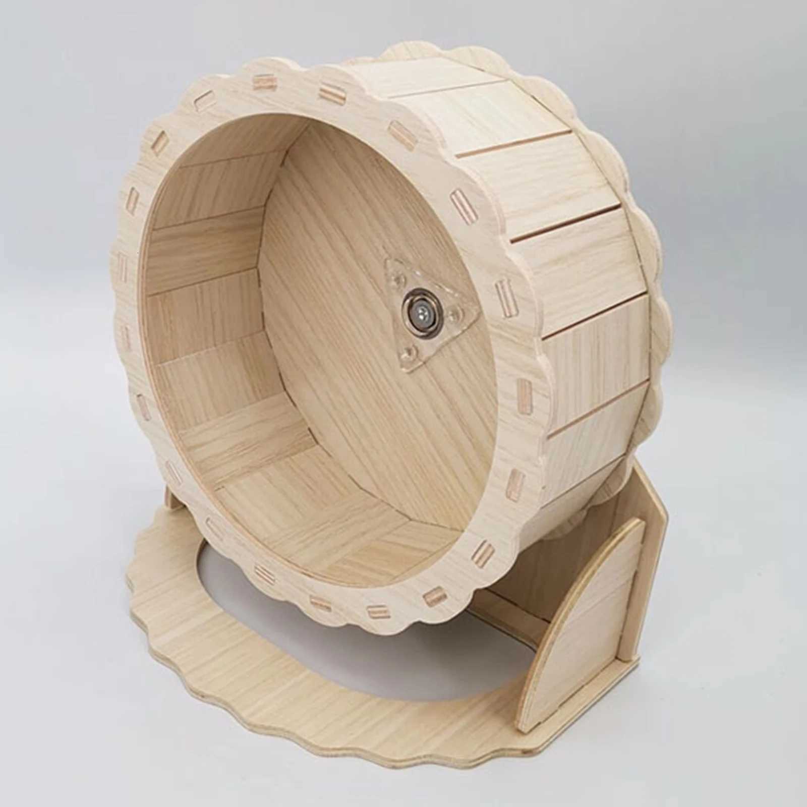Hamster Wooden Running Wheel Toys Exercise Wheels for Gerbils Syrian Hamster Pet Hamster Running Wheels Stand Cage Accessories M251205