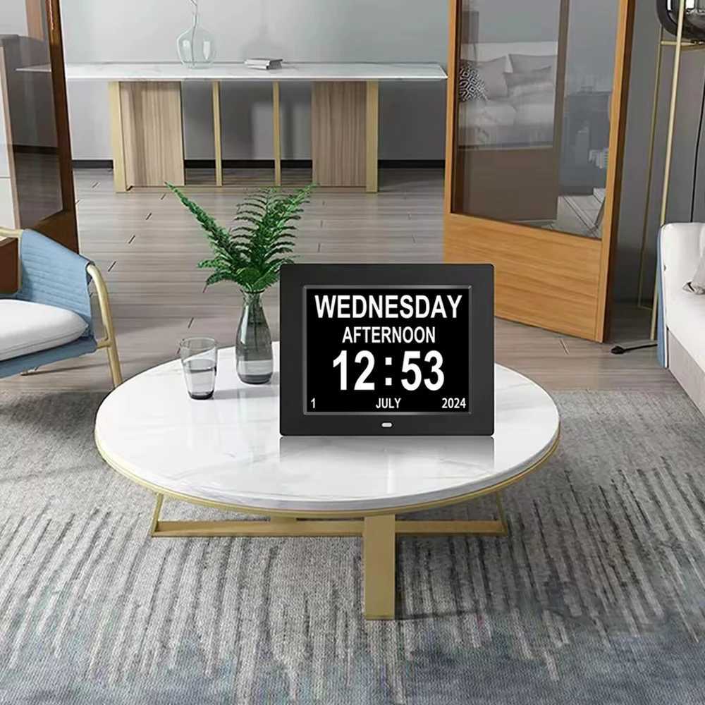 7 Inch Digital Calendar Alarm Clock with 4 Alarm Options 10 LanguagesPhoto Frame Media Playerlarge Dementia Alzheimers Clock M251205 - view 6