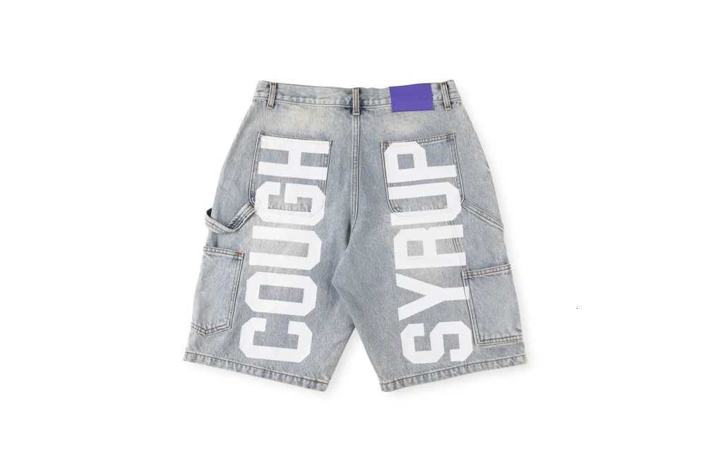 American Denim Shorts Men Personality Brand Diamond Inlaid Print Jeans Men Casual Pants X251205