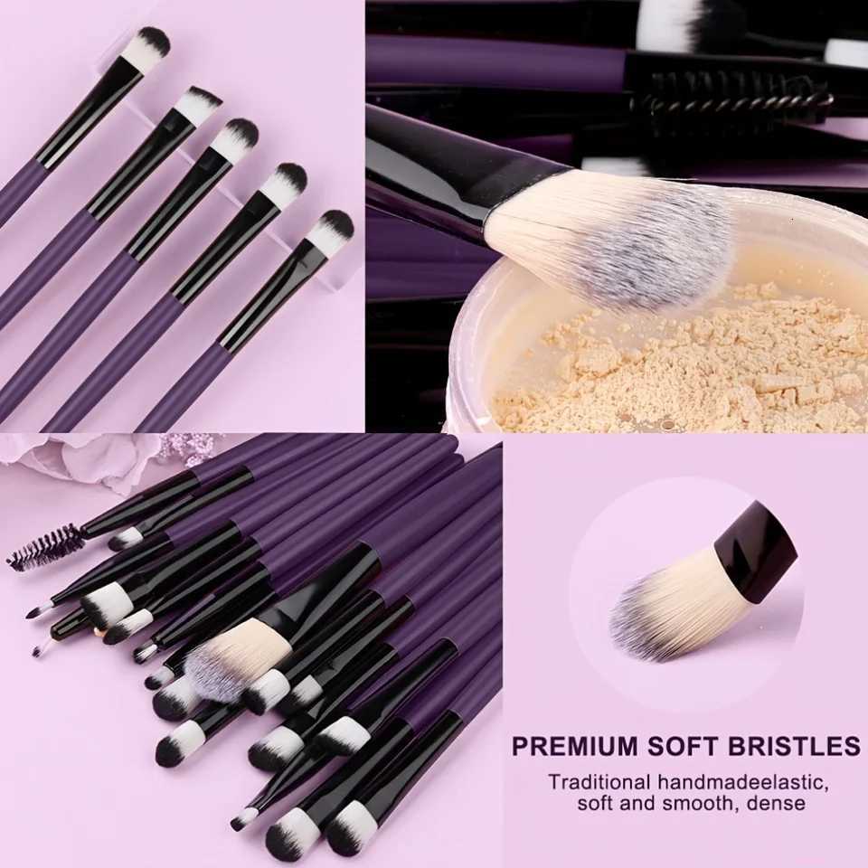 8/20Pcs Eye Makeup Brush Set Portable Soft Makeup Tool Eyeshadow Blending Detail Cosmetics Brush Kit with Makeup Egg Powder PuffT251205