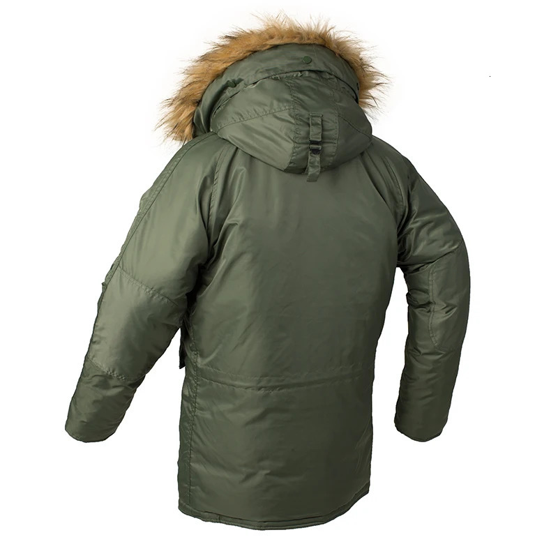 2025 Winter N3B puffer men long coat military fur hood warm tactical bomber army korean thick parka 251129 - view 3