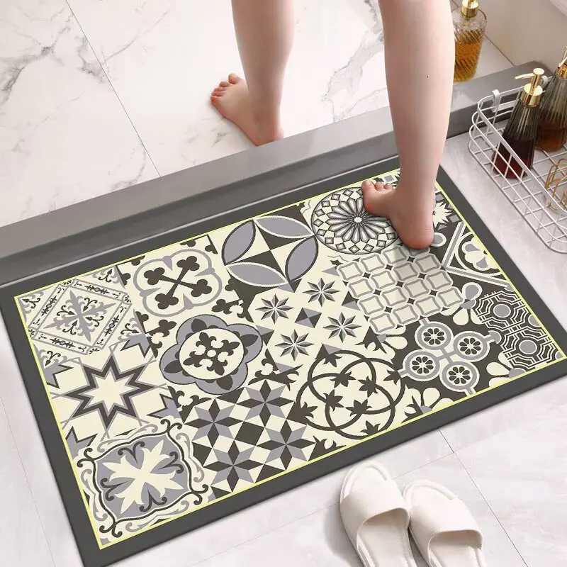 Soft diatom mud absorbent floor mat bathroom floor mat toilet door non-slip household floor mat door mat toilet carpet H251205