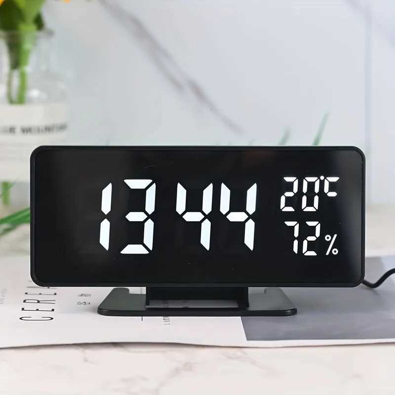 Digital Alarm Clock with Temperature Humidity 3 Alarms Snooze Desk Table Clock Night Mode 12/24H USB Electronic LED Clock M251205 - view 5