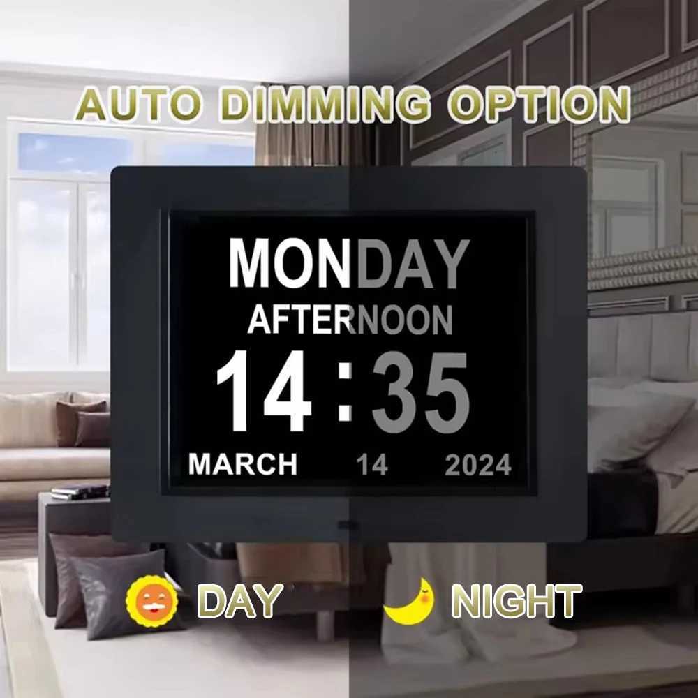 7 Inch Digital Calendar Alarm Clock with 4 Alarm Options 10 LanguagesPhoto Frame Media Playerlarge Dementia Alzheimers Clock M251205 - view 4