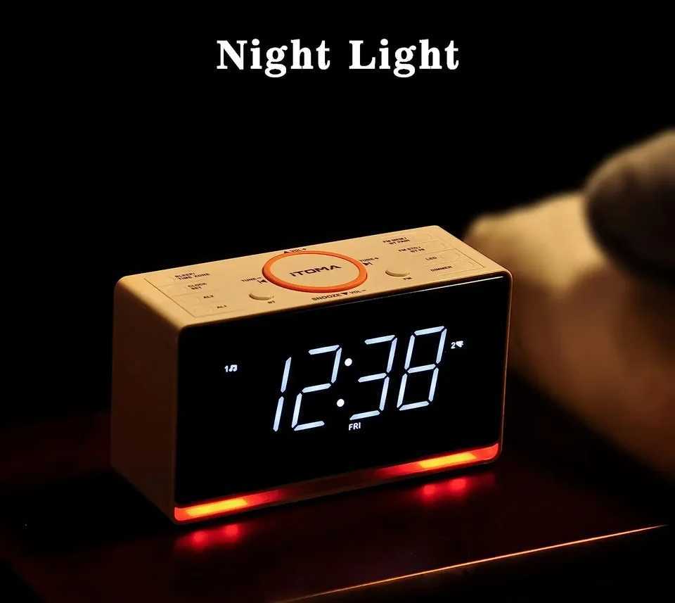 Alarm Clock Radio 14 White LED Display Clock with Bluetooth FM Radio Dual Alarm Sleep Timer Snooze Auto Manual Dimmer M251205 - view 3