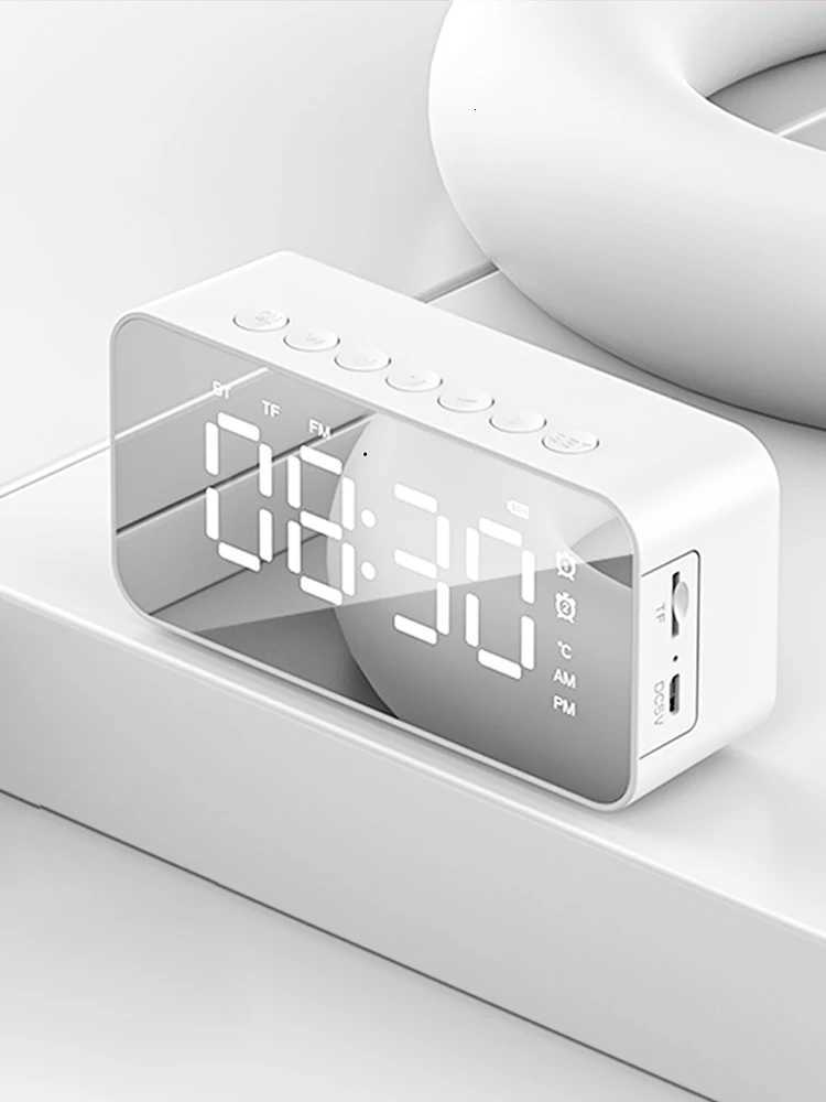 Desktop mini LED mirror digital clock alarm clock bluetooth wireless audio cell phone speaker stereo sound effect M251205 - view 5