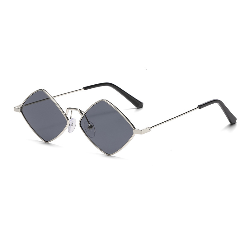 Y2K Retro High Street Elite Men Women Long Pretty Trendy Personality Small Frame Metal Sunglasses Hip-Hop Disco Glasses Fashion Diamond-Shaped - view 7
