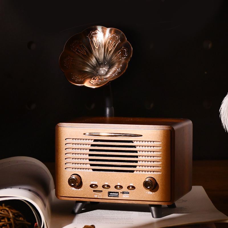 G3000 Retro Desktop Wooden Bluetooth Speaker FM Radio Support USB Drive TF Card Insertion Playback HIFI Sound Qaulity Mini Audio