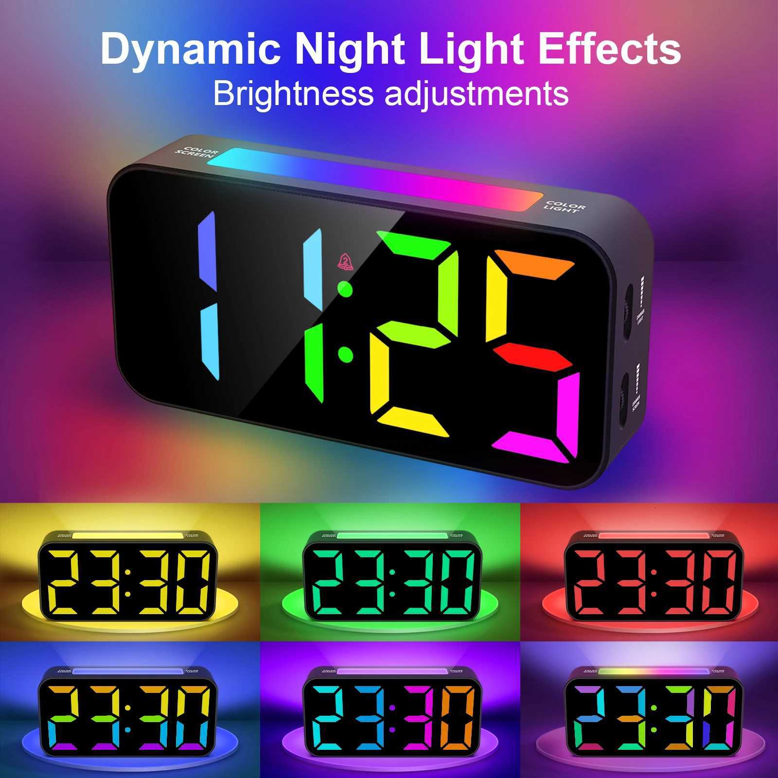 1pcRGB luminous electronic alarm clock ABS material indoor festival atmosphere light decoration type-c plug-in use M251205 - view 4