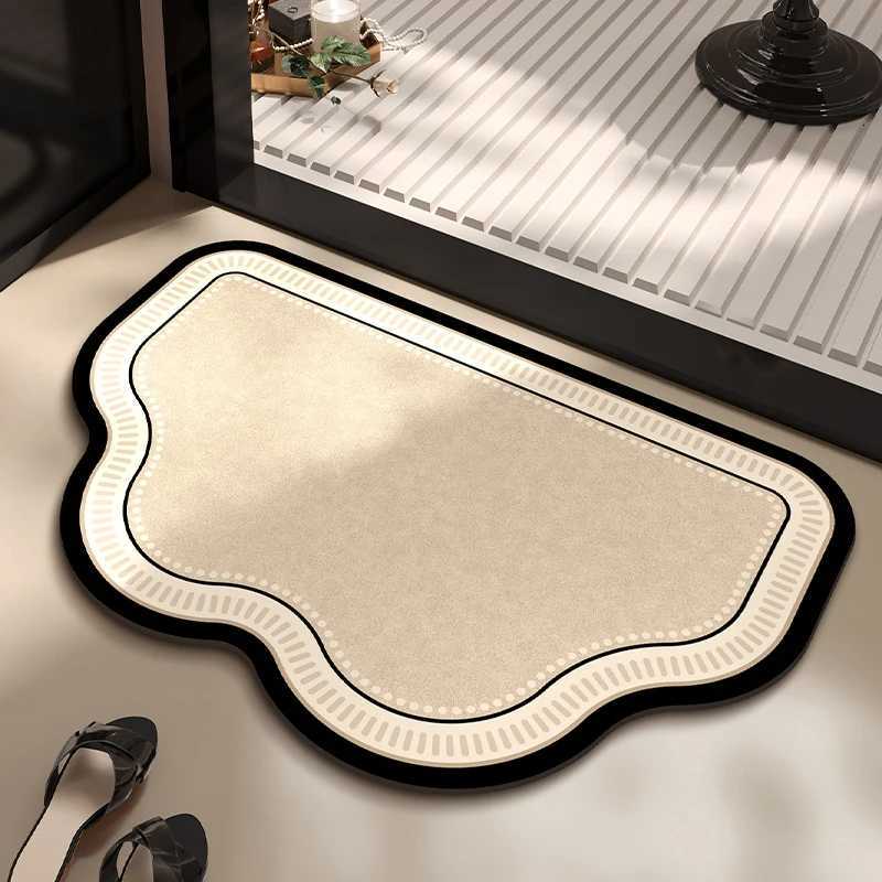 Bathroom floor mat toilet bathroom entrance absorbent diatomaceous earth anti slip and dirt resistant foot mat H251205