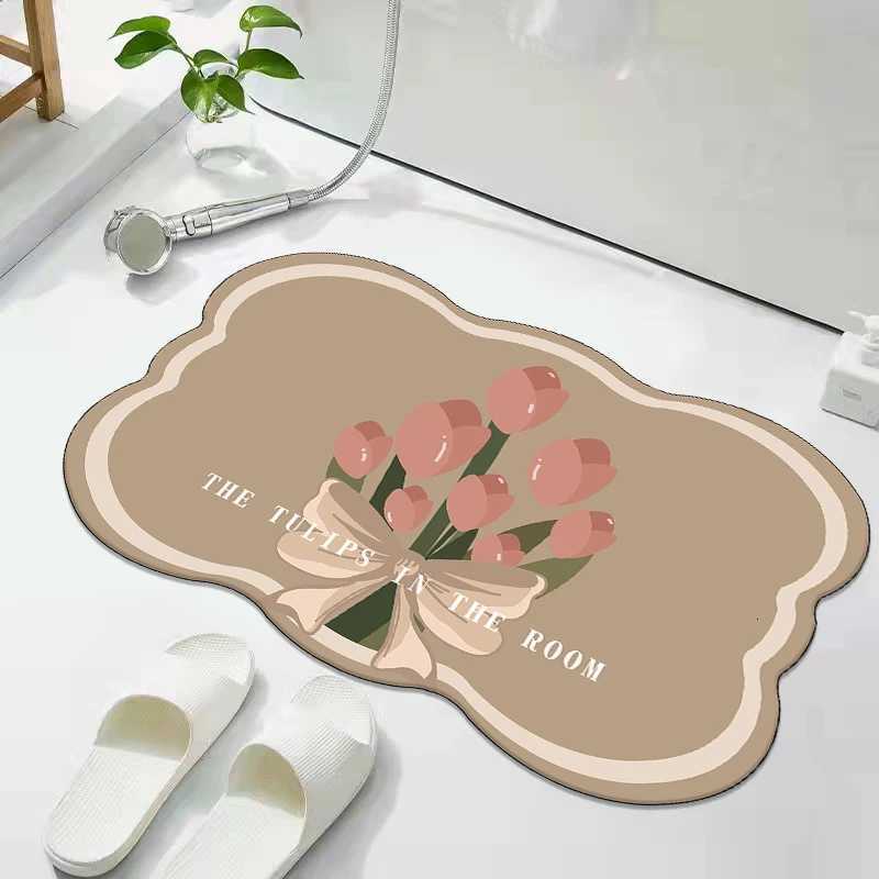 Diatom mud bathroom floor mat toilet suction bath non-slip foot mat toilet door quick-drying carpet H251205