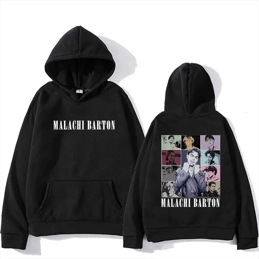Autumn Winter Flce-lined Hoody Malachi Barton Printed Women Men Oversized Pullovers Long Slve Strt Hip Hop Gothic Clothing X251205