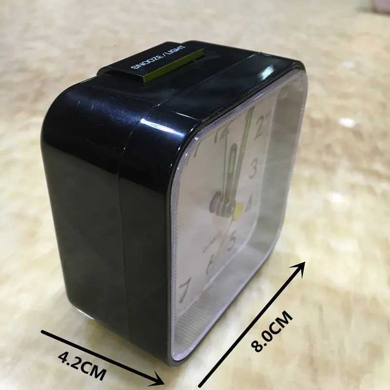 Square small alarm clock fashionable bedside clock silent movement luminous pointer with night light with alarm clock function M251205 - view 4