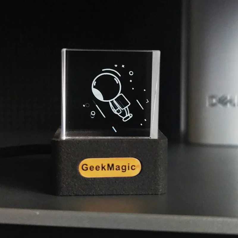 GeekMagic GIFTV Crystal Cube Photo Display Holographic Desktop Smart Weather Station Digital Clock with GIF Animations Album M251205 - view 5