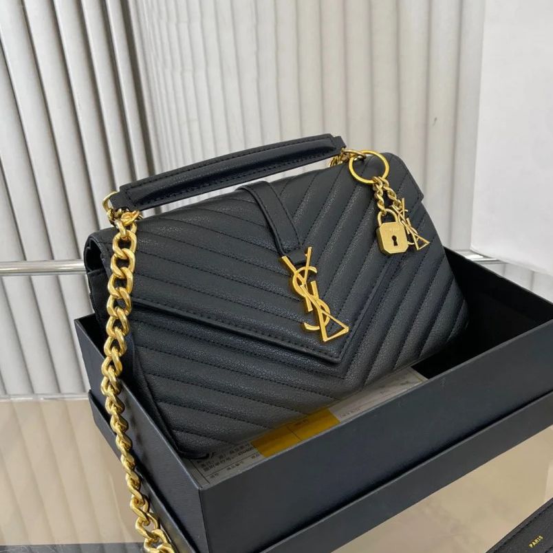 Designer Handbags Shoulder Bags Fashion Luxury Bags Black Handbags Honed Classic Leather Chain Crossbody Shoulder Bags Medium Women's Black Sandwich Zipper Bags