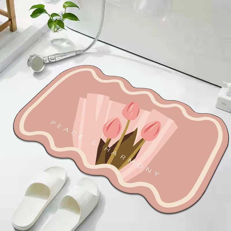 2025 soft diatom mud bathroom mat absorbent floor mat toilet door toilet non-slip quick-drying toilet foot mat H251205