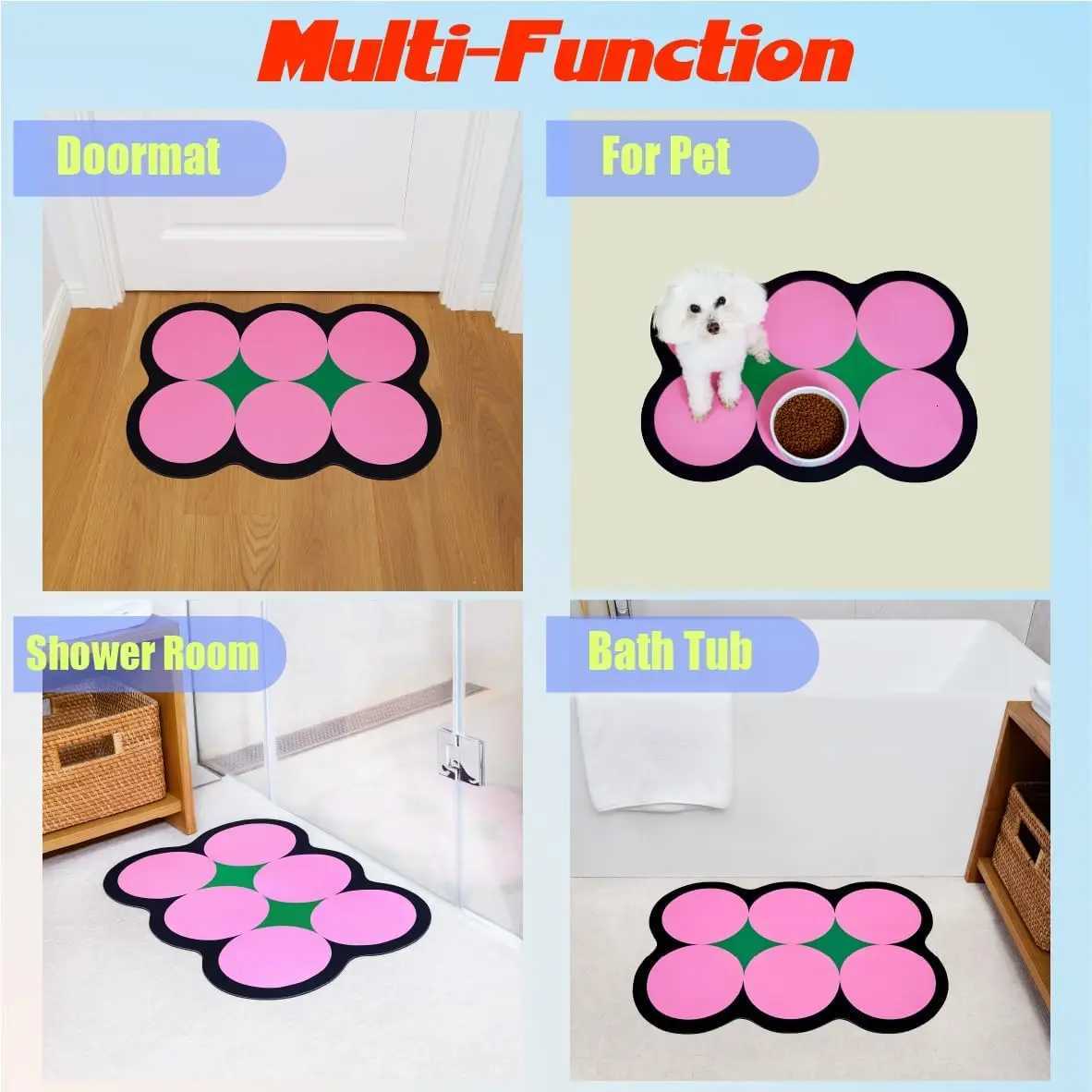 VIKAMA Simple Bathroom Dialgae Mud Mat Toilet Absorbent Quick Drying Non-Slip Mat Home Decoration Porch Mat H251205