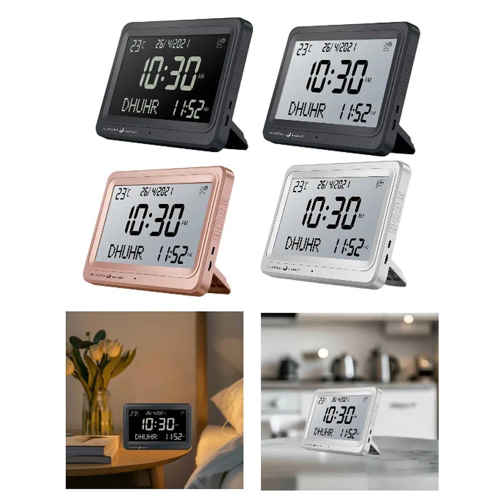 Azan Alarm Clock Islamic Temperature Decoration Muslim Prayer Clock Table Clock for Home Desk Party Living Room Fathers Day M251205 - view 4
