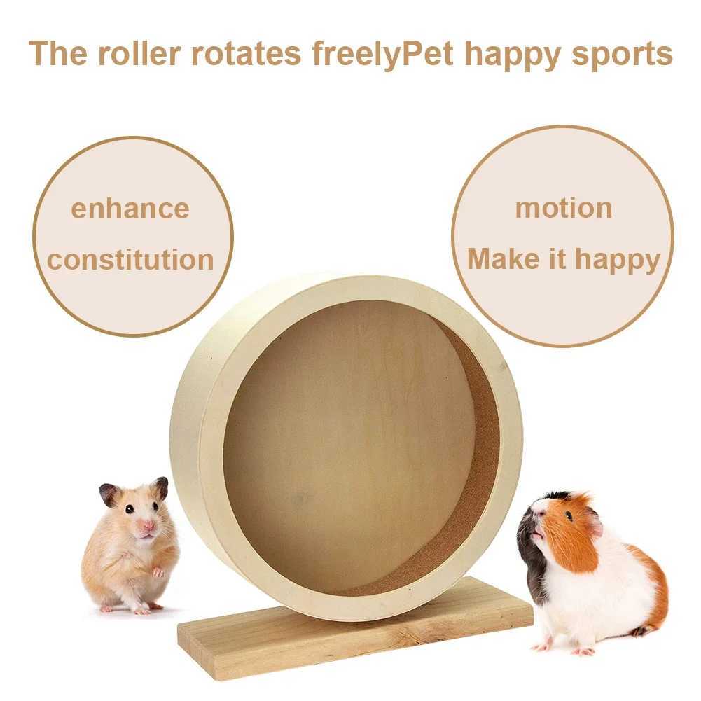Natural Wood Hamster Wheel Running Toy Roller Exercise Wheel for Small Pets Sports Wheel Accessory for Hamsters M251205