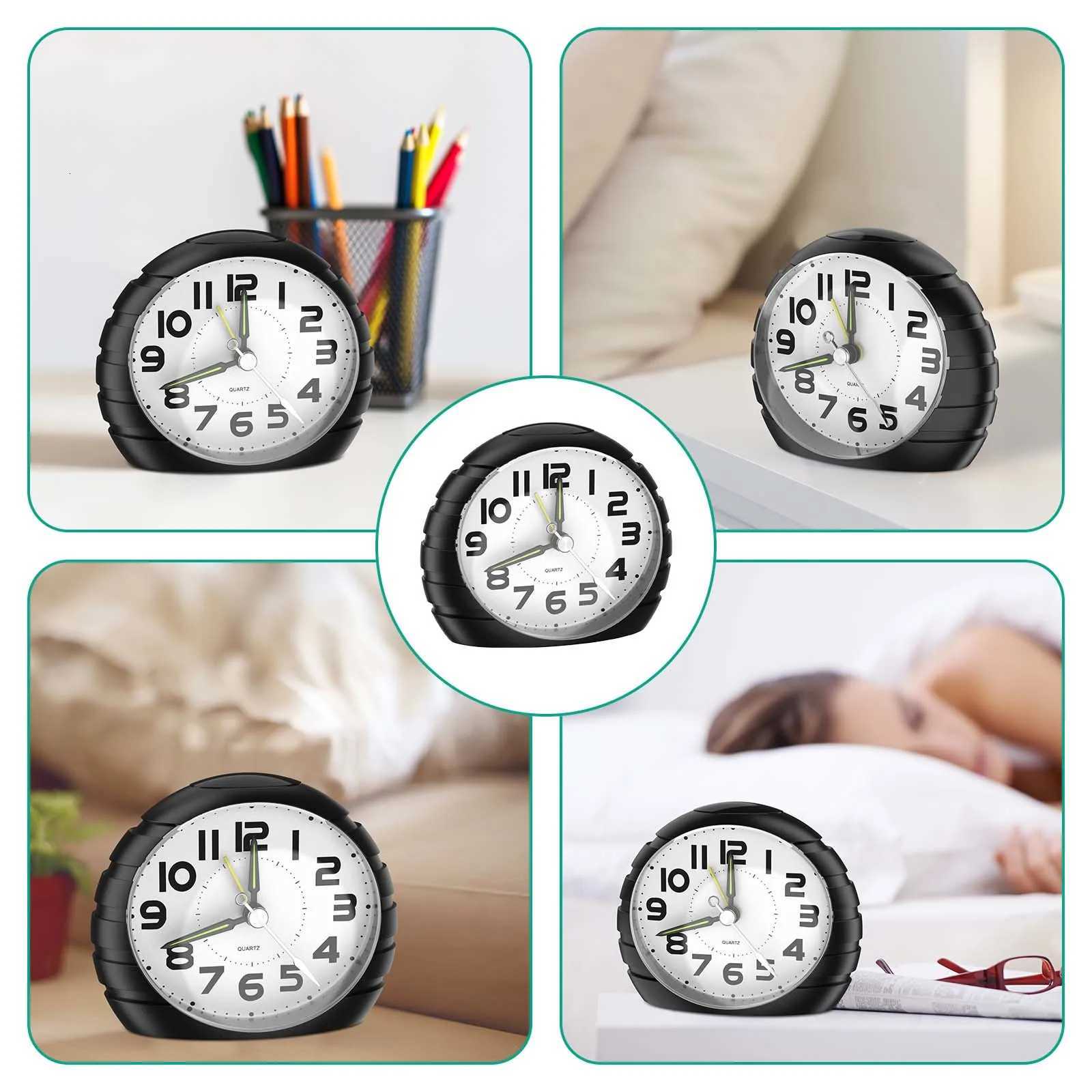 ORIA Analog Alarm Clock Silent No Ticking Alarm Clock Bedside Large Dial Display Alarm Clock with Night Light despertador M251205 - view 7