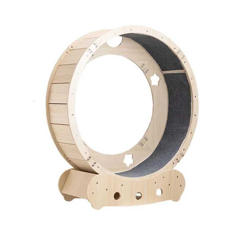 Cat Treadmill Roller Sports Equipment Pet Cat Dog Fitness Roller Silent Sports Running Wheel Solid Wood Cat Climbing Frame M251205