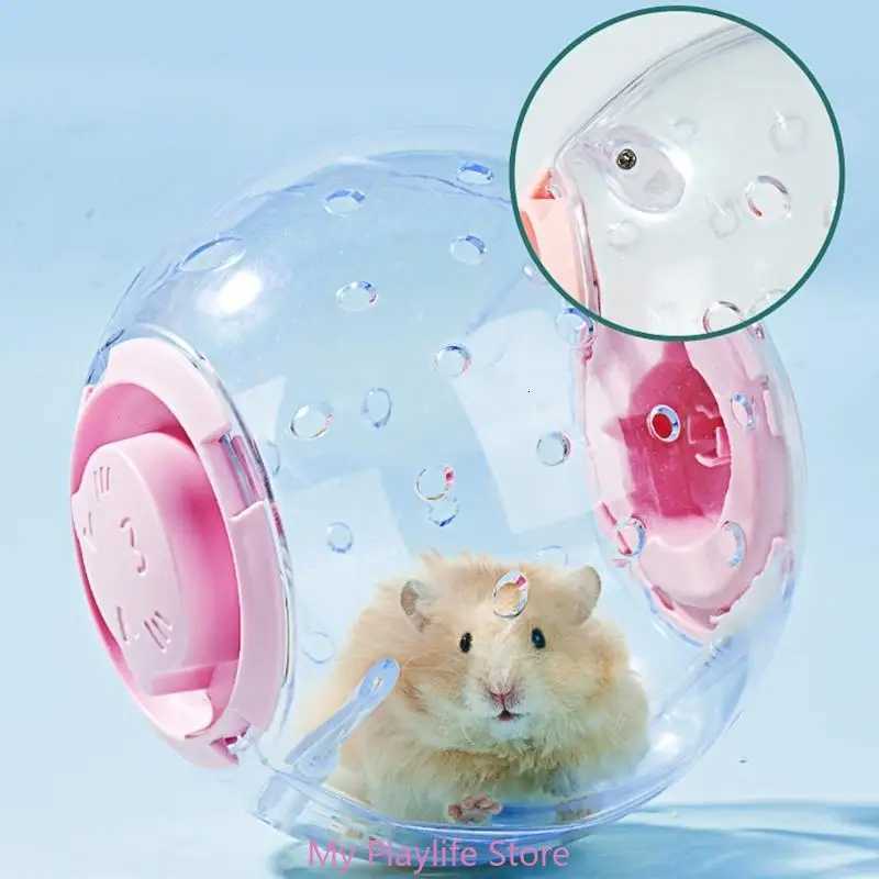 Small Pet Hamster Running Ball with Leash Exercise Toy Household Running Jogging Toy Hamster Spinning 18cm M251205