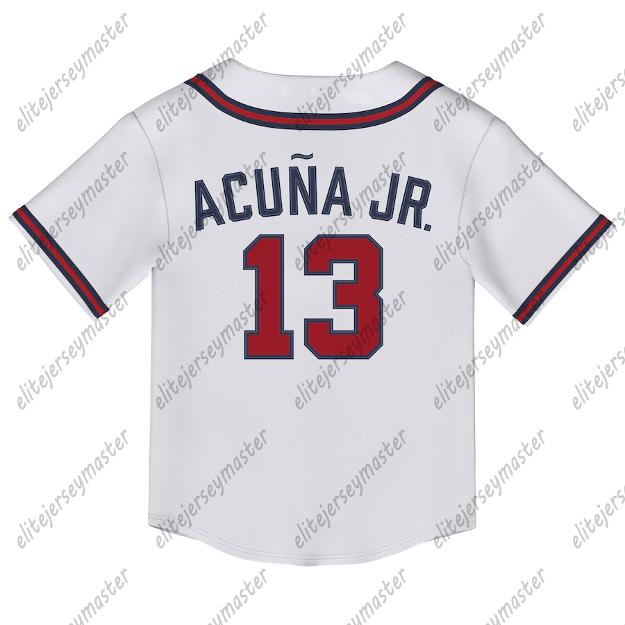 Ronald Acuna Jr. 13 Chipper Jones 10 Matt Olson 28 Austin Riley 27 Michael Harris Il 23 Murphy Personalized Customized Baseball Jerseys Custom Any Num