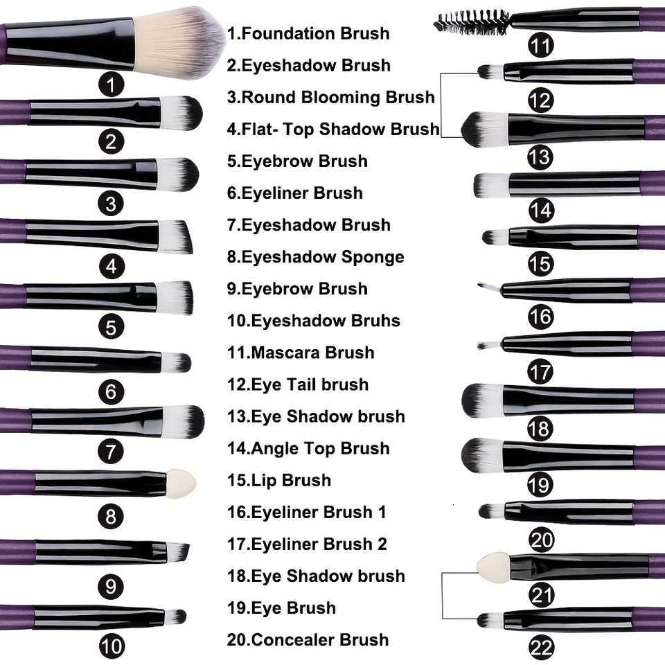 8/20Pcs Eye Makeup Brush Set Portable Soft Makeup Tool Eyeshadow Blending Detail Cosmetics Brush Kit with Makeup Egg Powder PuffT251205