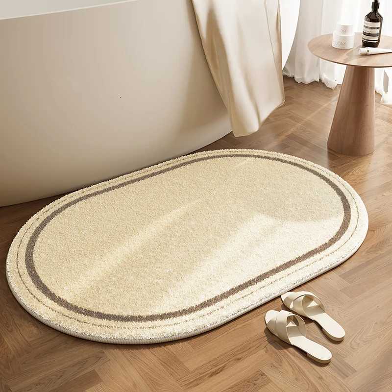 VIKAMA Bathroom Water Absorbing Floor Mat Soft and Anti-Slip Floor Mat French-Inspired Entrance Floor Mat Home Decoration H251205